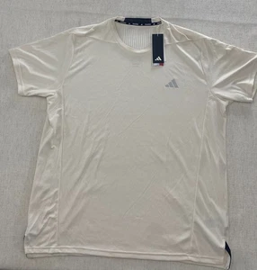 Adidas D4T HR Training Tee Uomo 2XL Gesso Bianco Slim Fit Performance Shirt Nuova con etichette - Foto 1 di 12