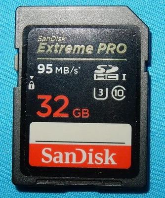 SANDISK EXTREME 32GB SDHC SD Card UHS-1 Class 10 95MB/s - Image 1 of 2