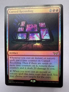 Magic The Gathering Cursed Recording (296/469) Duskmourn House of Horror LP FOIL - Imagen 1 de 1