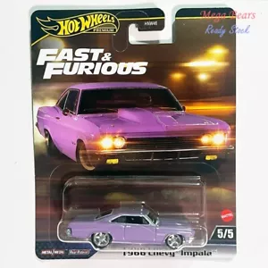 Mattel Hot Wheels Premium 2025 Fast & Furious #5 1966 Chevy Impala (Purple) New - Picture 1 of 2