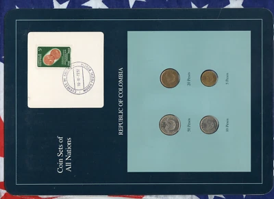Coin Sets of All Nations Colombia UNC 20,10 Pesos 1991 50,5 Pesos 1990 - Image 1 of 2