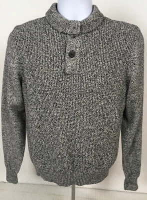 Suéter Vacacional Original Impermeable Para Hombres Talla S Negro Gris Cuello Alto Botones Foto 1 de 4