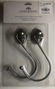 Linden Street Decorative Curtain Holdbacks, Pewter. New In Package - Picture 1 of 3