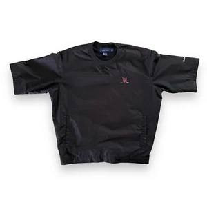 POLO GOLF Ralph Lauren Pullover Jacket Mens Medium Black Short Sleeve Pockets - Picture 1 of 7