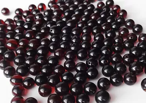 Cherry Natural Baltic Amber Round Loose With Holes Beads 70 pc - Picture 1 of 4
