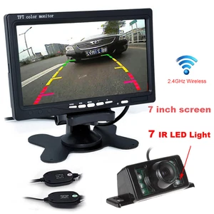 7" TFT LCD Monitor + Wireless Car Rear View System night Backup Camera CCD - Picture 1 of 11