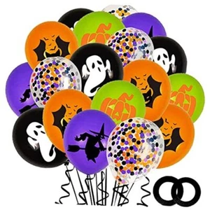 62PCS Halloween Party Balloons Decorations, 12 Inch Black Orange Purple Green - Picture 1 of 7
