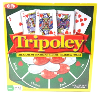 Tripoley 豪华垫 2014 年版 Rummy、Hearts & Poker 全新工厂密封盒 — 第 1/4 张图片