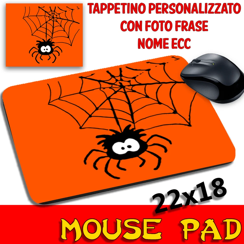 Tappetino Mouse Pad Collezione Halloween Ragno simpatico Arancione - Immagine 1 di 1