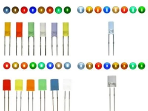 Cilindro led 3mm 5mm chiaro diffuso cilindrico flat top led quantità e colore a scelta - Foto 1 di 43