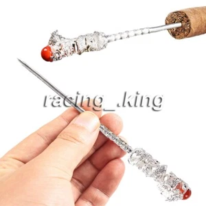 Silver Dragon & Beads Cigar Needle Pure Copper Cigar Punch Drill Cigar Tools - Picture 1 of 5