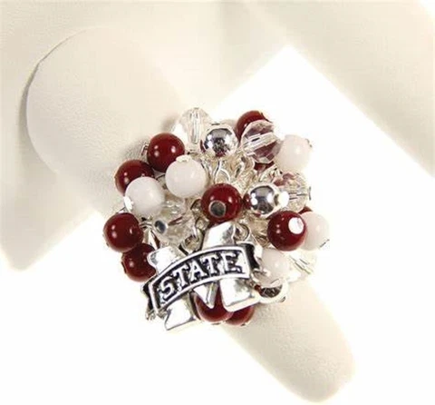 Mississippi State Bulldogs Team Color Bauble/Logo NCAA Licensed Stretch Ring Cover