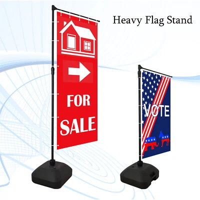 4UMEDIA&DISPLAYS Outdoor Banner Stand Display w/ Water Filled Base 2 PACK （STAND ONLY）