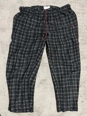 Tommy Bahama Men's Black Grey Plaid Soft Fleece Relax Lounge Sleeping Pants L - Image 1 of 4