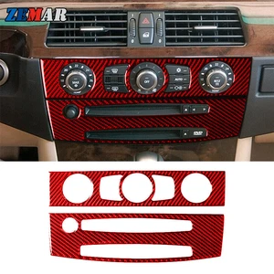 Red Carbon Fiber CD AC Switch Control Panel Trim B For BMW 5 Series E60 2004-07 - Bild 1 von 11
