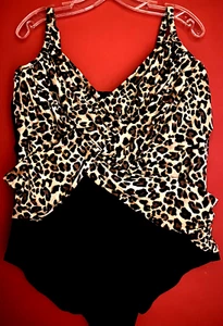 Dreamsuit by Miracle Brands Size  24W Leopard Print Swimsuit NWT MSRP $74 - Picture 1 of 6