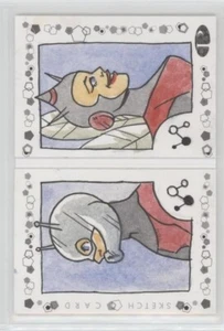 Boceto de doble panel Upper Deck Marvel Premier 2021 1/1 Ant-Man + Wasp Kate Dykstra - Imagen 1 de 2