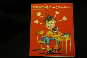 Vintage EDUCATION Co-Ed Valentine card c. 1940s - Picture 1 of 5