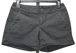 American Eagle Outfitters Black Shorts Size 00 MIDI Stretch Cotton & Elastane - Picture 1 of 4