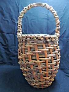 Antique Huge 26" Asian Chinese Flower Container Woven Willow Orig Patina Rare - Picture 1 of 15