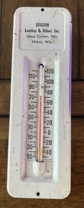 Hixton Wisconsin SEGUIN LUMBER & HARDWARE Advertising Thermometer ALMA CENTER - Picture 1 of 5
