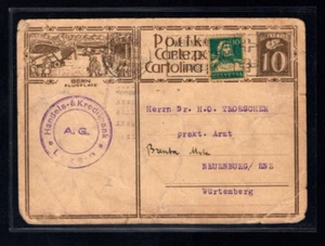Svizzera 1929 - Cartolina illustrata GA "Berna - Aeroporto" per Neuchâtel (EB-8) - Foto 1 di 1