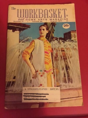 August 1971 Workbasket Knit Crochet Tat Pattern Magazine FREE SHIPPING - Image 1 of 2