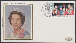 GUERNSEY 1981 ROYAL WEDDING SILK COVER (ID:301/D9986) - Picture 1 of 1