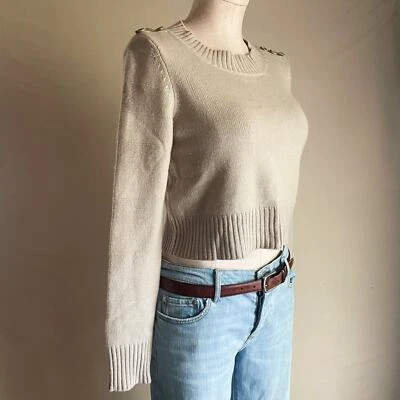 Suéter Recortado Cullen 100% Cachemira Color Trigo. Excelente estado. Foto 1 de 4