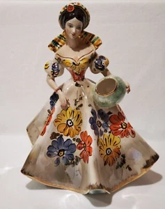 15,5" handbemalte Keramik/Porzellan Dame mit Wasserkrug Figur Made in Italy - Bild 1 von 7