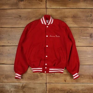 Vintage Empire Varsity Jacket M 80s Bomber USA Made Red - Picture 1 of 8
