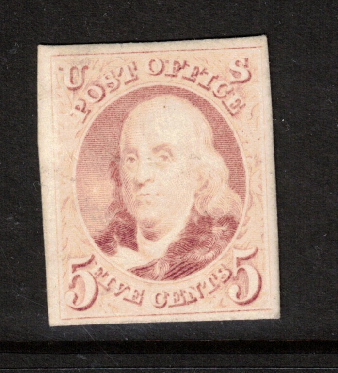 EE. UU. #3TC4a Prueba muy fina placa de color prueba en Rose Lake en tarjeta Foto 1 de 1