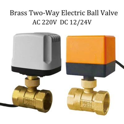 Brass Two-Way Electric Ball Valve AC220V DC12/24V Three-Wire Water Air Gas Valve - Image 1 of 4