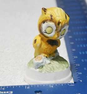 Napcoware Bisque Ceramic Owl on Branch Hand-painted Japan - Picture 1 of 9