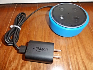Amazon Echo Dot 2nd Generation RS03QR Smart Speaker w Alexa - Black - Blue cover - Picture 1 of 10