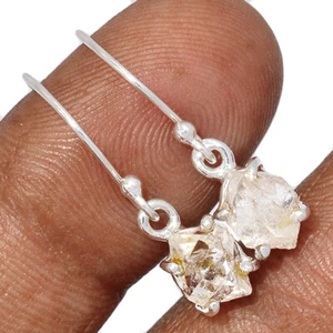 Natural Herkimer Diamond - USA 925 Sterling Silver Earrings Jewelry CE40426 - Picture 1 of 1