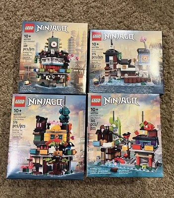 LEGO Lot all 4 Ninjago Micros 40703 40704 40705 40706 City Dock Market Garden - Image 1 of 2