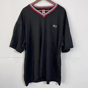 Vintage Fila Men's Winter Shirt Size 3XB Black Golf Active V-neck Short Sleeve - Picture 1 of 6
