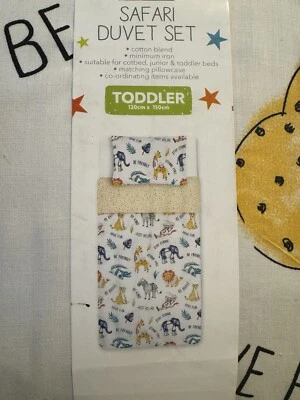 Safari  Toddler Duvet Cover Pillow Bed set Cot & Cot Bed Bedding - Image 1 of 2