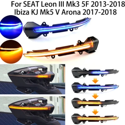 Luces retrovisores laterales LED dinámicas intermitentes para Seat Leon Mk3 5F Ibiza Mk5 13-18 Foto 1 de 4