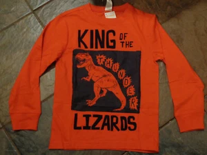 GYMBOREE ORANGE L/S T-REX DINOSAUR KING OF THE LIZARDS SHIRT  NEW - Picture 1 of 1