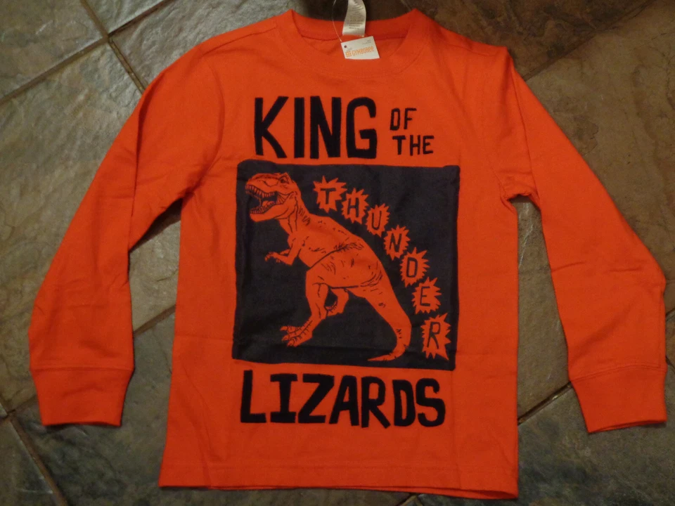 CAMISA GYMBOREE NARANJA L/S T-REX DINOSAURIO REY DE LOS LAGARTOS NUEVA Foto 1 de 1
