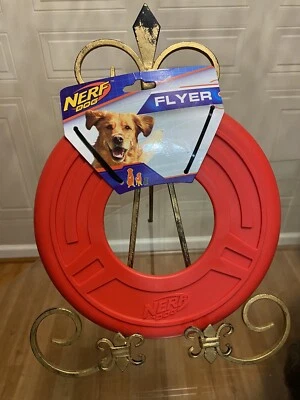 Nerf Dog Rubber Tire Flyer Dog Toy Flying Disc Lightweight Durable Floats 10” - Image 1 of 4