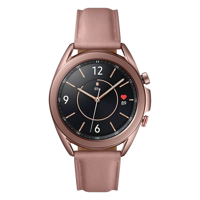 Samsung Galaxy Watch3 41mm Edelstahlgehäuse mit Lederarmband - Mystic Bronze (LTE) (SM-R855FZDDEUB)