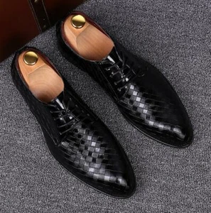 Zapatos Oxford de Cuero para Hombres Vestido Europeo Formal Negocios Informales Punta - Imagen 1 de 13