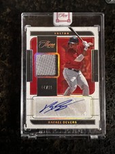 2022 Panini Three and Two Jersey Autographs Holo Gold Rafael Devers Auto /10