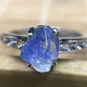 100%Natural Blue Rare Dumortierite Quartz Rutilated Adjustable Ring - Imagen 1 de 4