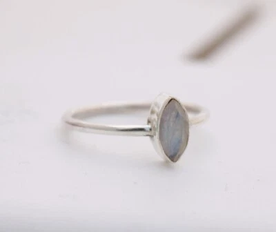 Labradorite Marquise Gemstone Dainty Ring 925 Sterling Silver Women's Ring Gifts - Image 1 of 4