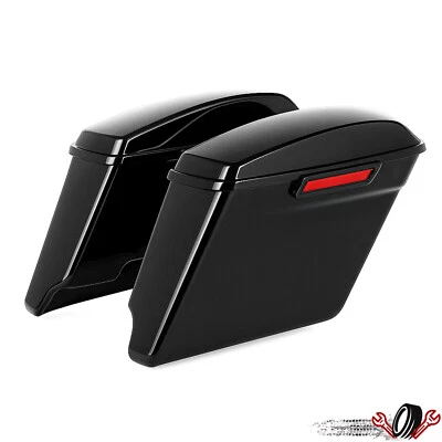 5" Extended Hard Saddlebag Saddle Bags For Harley Touring Street Glide 2014-2024 - Image 1 of 4