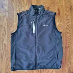 Ralph Lauren RLX Men's Large Golf Vest Black Wicking Full Zip Fleece Lined - Picture 1 of 9